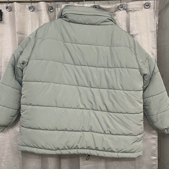 Mango VIOLETA BY MNGO Sea Green Blue Puffer Jacket Coat Size XL - Picture 4 of 5